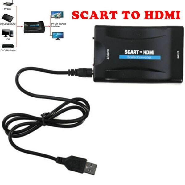SCART till HDMI-adapter 1080P HD Video Audio Upscale Converter SCART till HDMI-adapter 1080P HD Video Audio Upscale Converter