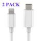 2-Pack USB-C till Lightning Kabel iPhone Snabb Laddare 2 Meter