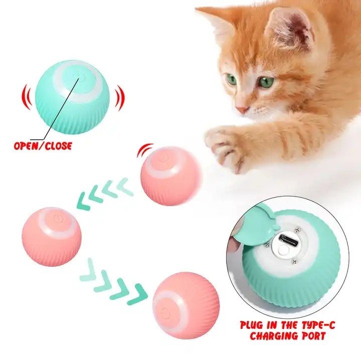 Cat Toy - Aktivering av rörlig boll / Boltrörelser för katt