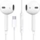 Hörlurar för iPhone 15/Pro/Max och Samsung med USB-C-kontakt, mikrofon , stereoljud
