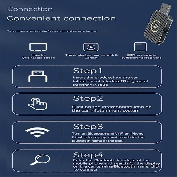 2025 Trådlös CarPlay-adapter – Uppgraderad, Trådlös CarPlay-dongel, Konverterar Trådbunden CarPlay till Trådlös, Plug and Play Trådlös CarPlay-adapter 2025 Trådlös CarPlay-adapter – Uppgraderad, Trådlös CarPlay-dongel, Konverterar Trådbunden CarPlay till Trådlös, Plug and Play Trådlös CarPlay-adapter