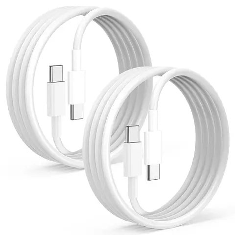 2 Pack 2m  iPhone 15 / 16 / 17 Laddare USB-C To USB-C Kabel Vit 2 Pack 2m iPhone 15 / 16 / 17 Laddare USB-C To USB-C Kabel Vit