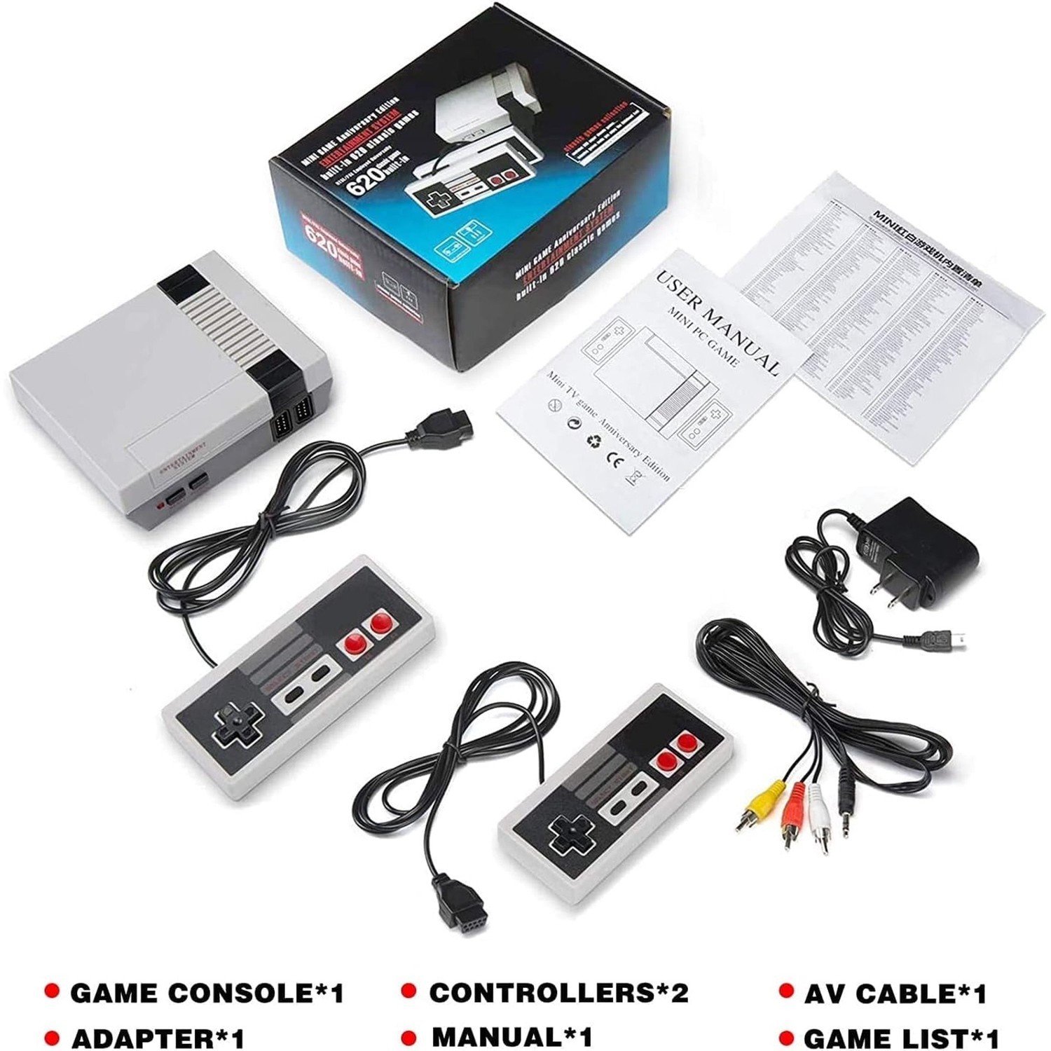 Klassisk Retro Spelkonsol med 620 Inbyggda Spel och AV-utgång Klassisk Retro Spelkonsol med 620 Inbyggda Spel och AV-utgång