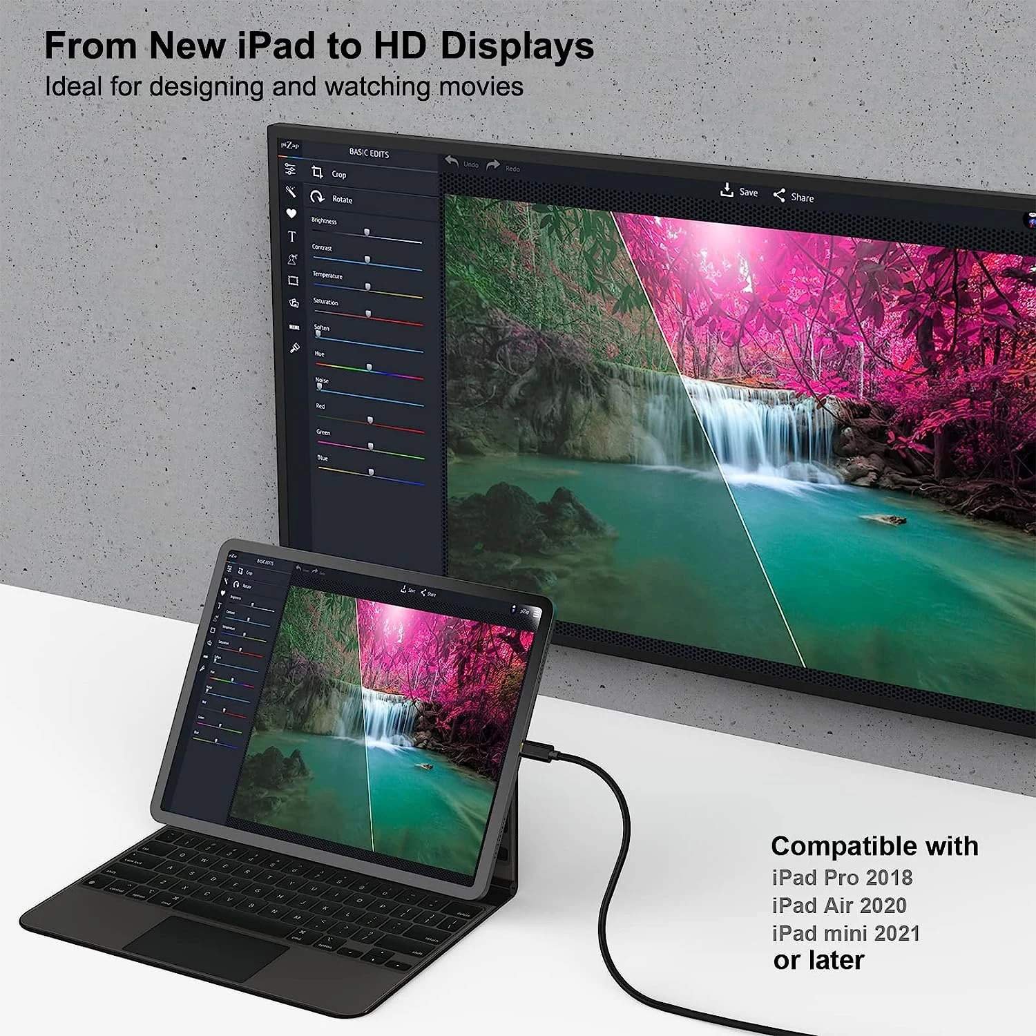 USB-C till HDMI-kabel 4K 60Hz – 1,8 meter Svart USB-C till HDMI-kabel 4K 60Hz – 1,8 meter Svart